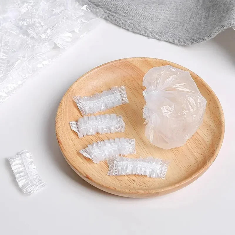 100PCS Disposable Hair Earmuff Dye Transparent Elastic Shower Hair Dye Protection Tool Shield Waterproof Earpack Plastic Wrap Dropshipman