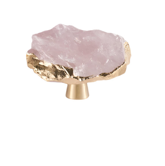 Brass Crystal Gem Gold Edge Cabinet Handles cabinet knobs Dropshipman Pink