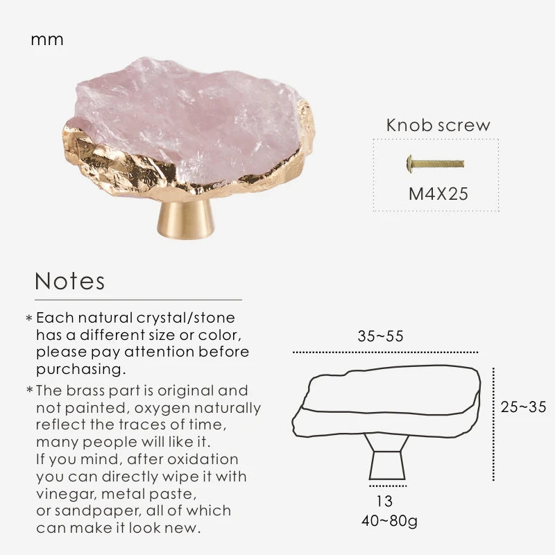 Brass Crystal Gem Gold Edge Cabinet Handles cabinet knobs Dropshipman
