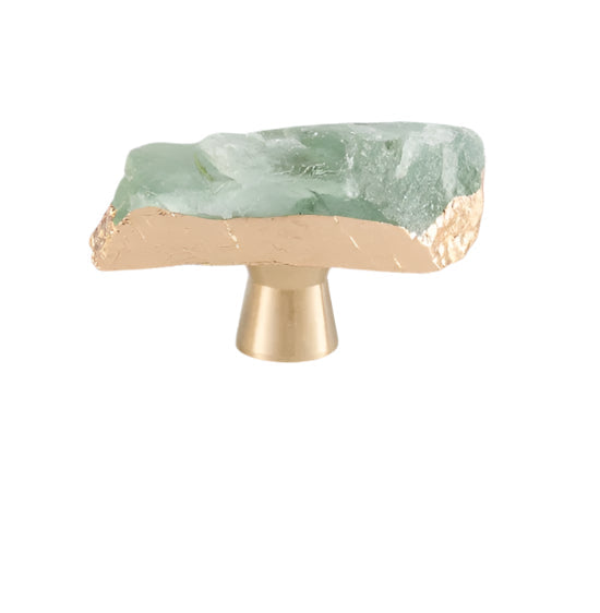 Brass Crystal Gem Gold Edge Cabinet Handles cabinet knobs Dropshipman Green
