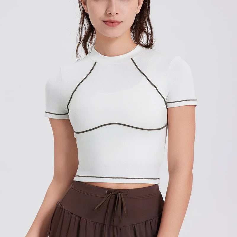 Women’s Summer Short Sleeve Yoga T-Shirt tops Dropshipman