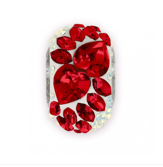 Crystal Becharmed Flying Heart silver Charms Shopella