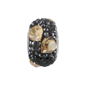 Swarovski Gold & Black silver Charms Shopella