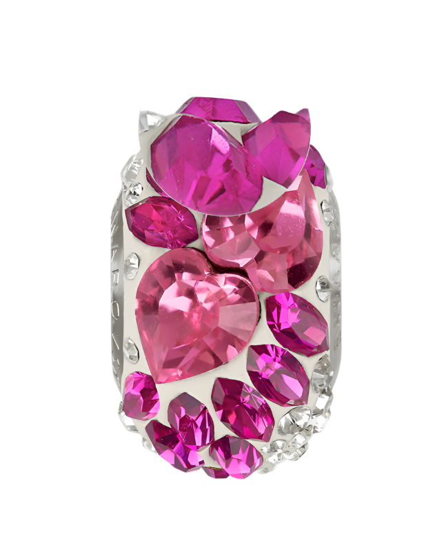 Swarovski Crystal BeCharmed Flying Heart Bead silver Charms Shopella