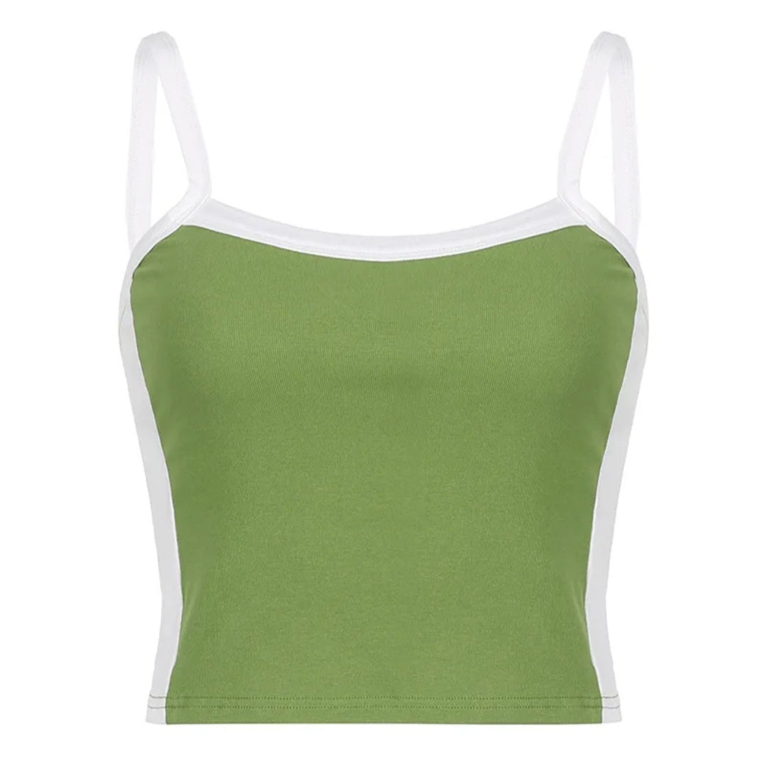 Aleexia Soft Singlet Top tops Shopella green small