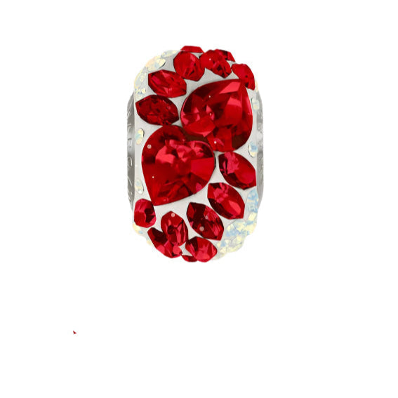 Crystal Becharmed Flying Heart silver Charms Shopella