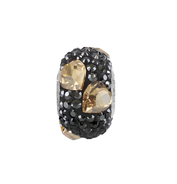 Swarovski Gold & Black silver Charms Shopella