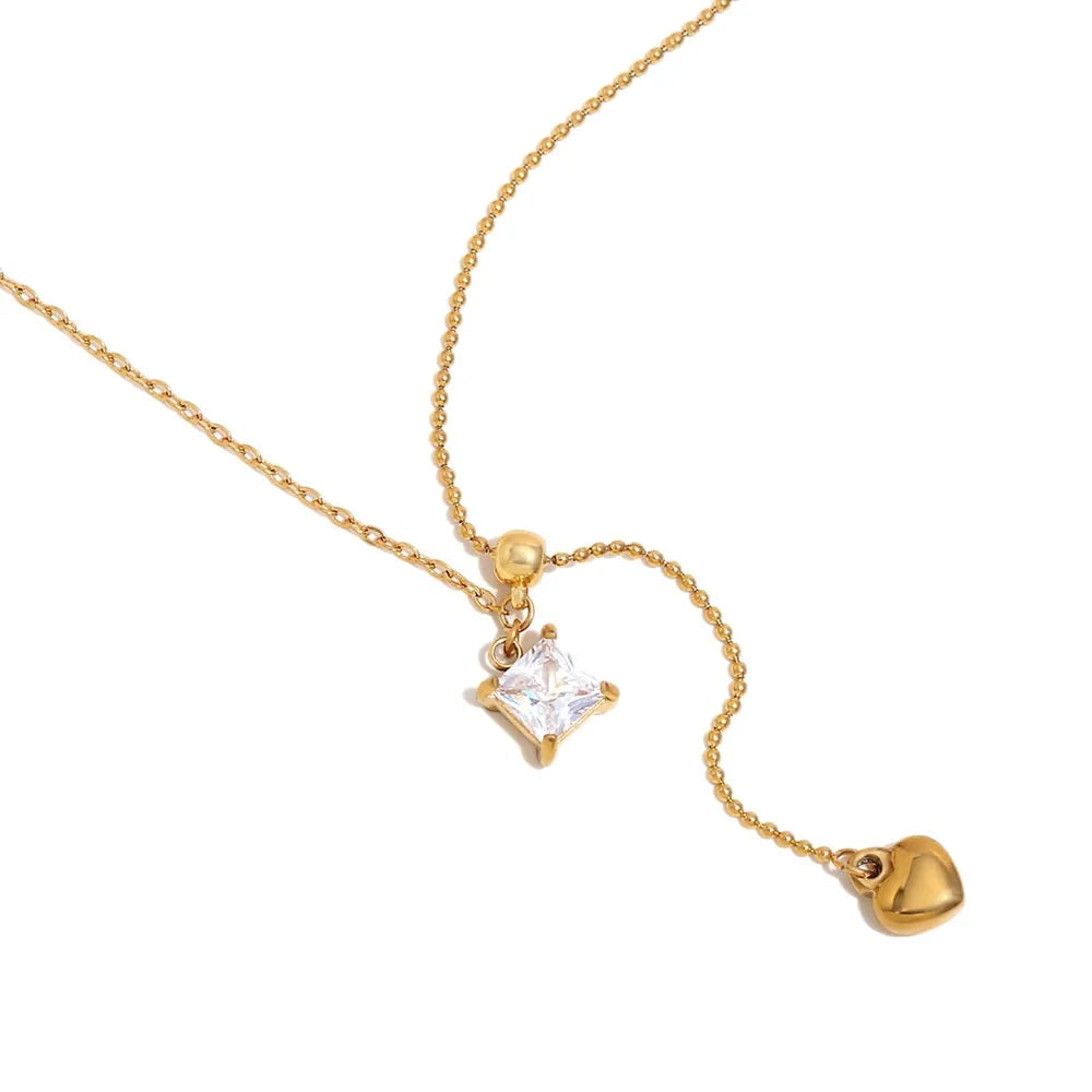 Zircon Heart Glow Necklace Dropshipman