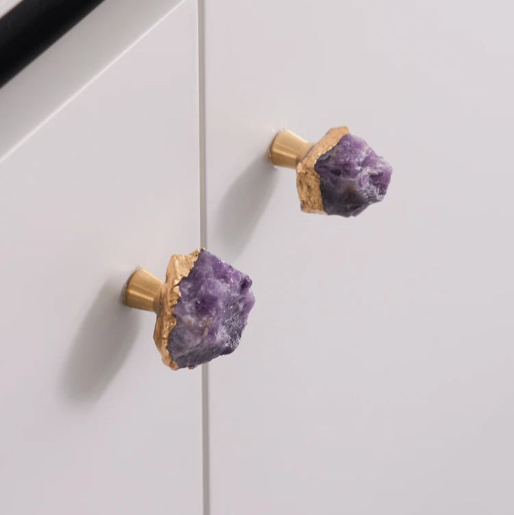 Brass Crystal Gem Gold Edge Cabinet Handles cabinet knobs Dropshipman