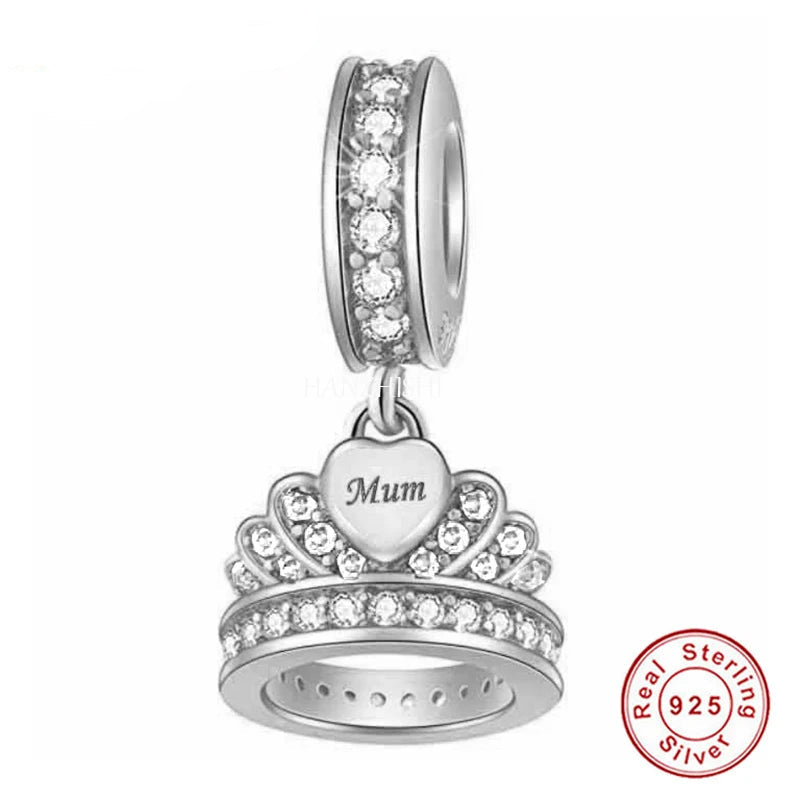 The Queen Mum Sparkle Charm silver Charms Shopella