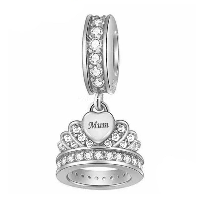 The Queen Mum Sparkle Charm silver Charms Shopella