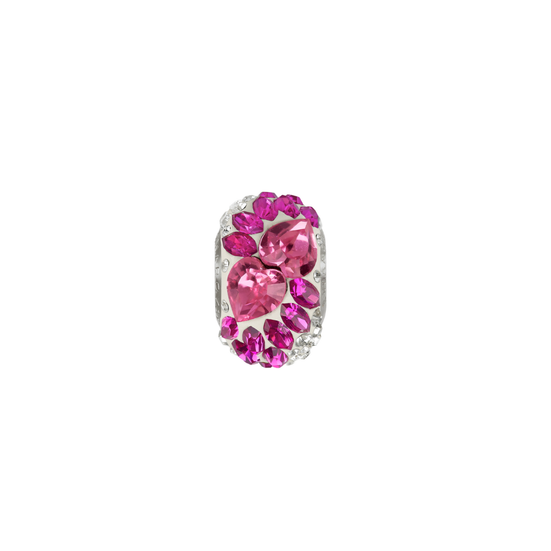 Swarovski Crystal BeCharmed Flying Heart Bead silver Charms Shopella