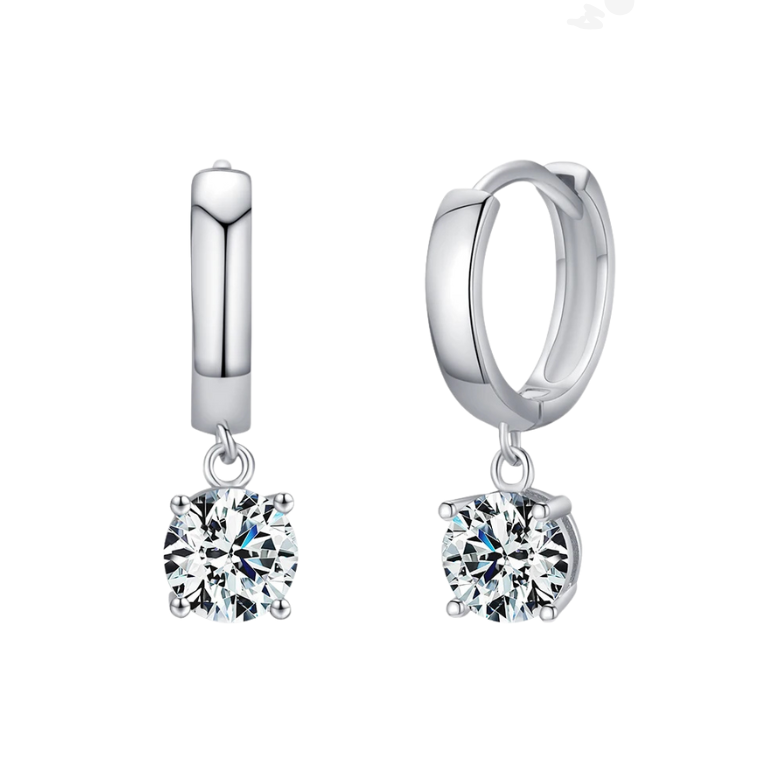 1.0CT D Color Moissanite Hoops earrings Dropshipman