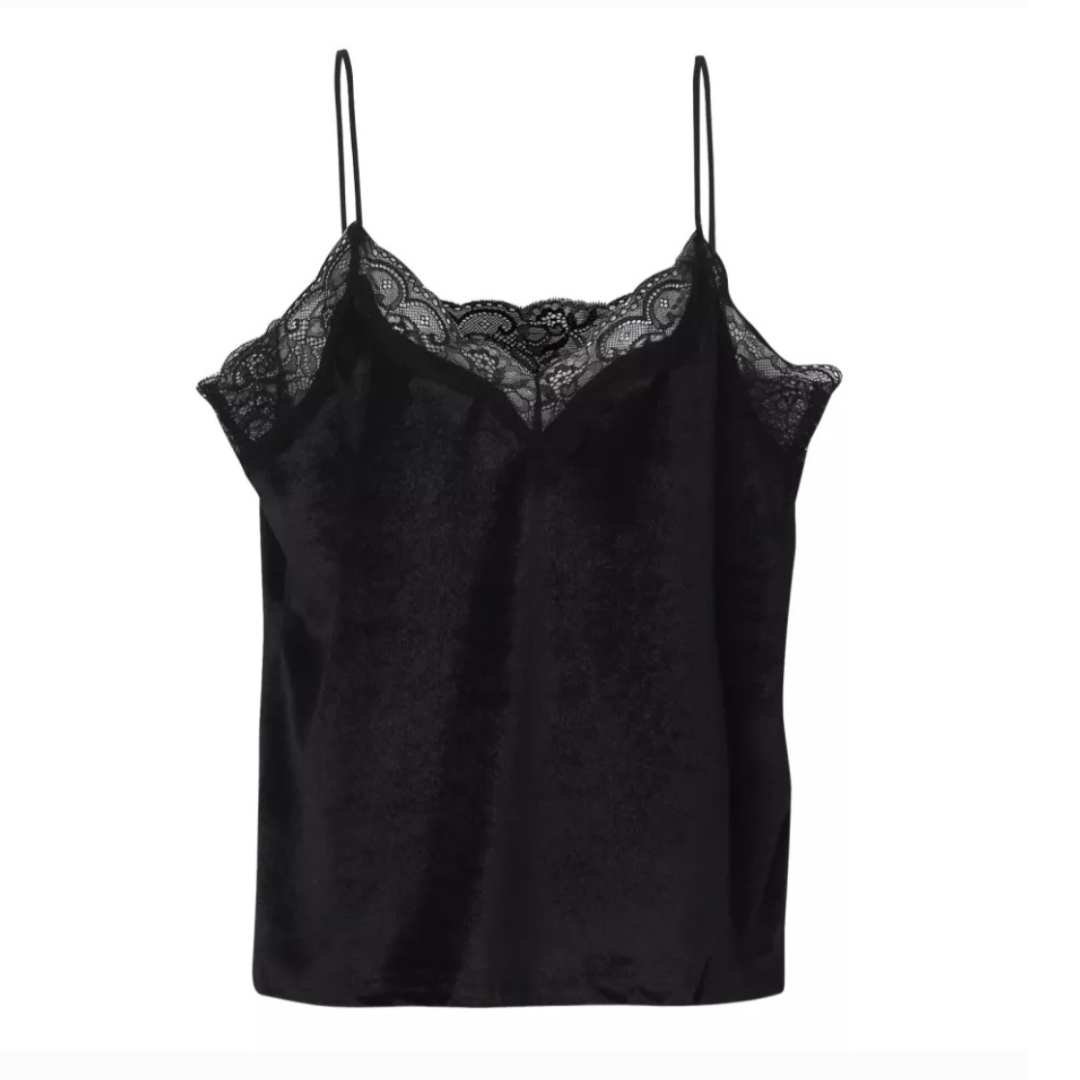 Black Lace Singlet Top clothing Shopella Black