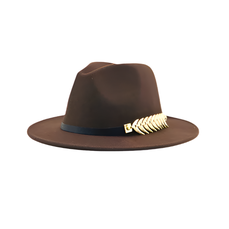 Fedora with Metal Feather accessories Shopella