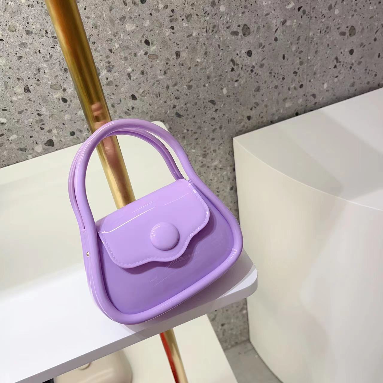 Small Cage Bag Portable Shoulder Crossbody BAGS Dropshipman Small Size Light Purple