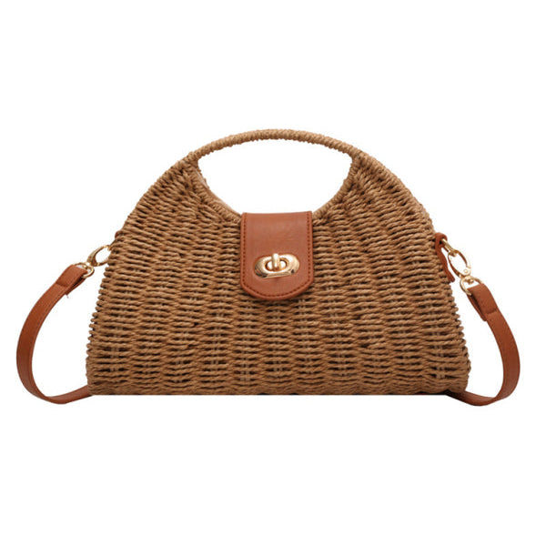 The Coastal Straw Tote BAGS kakaclo Brown