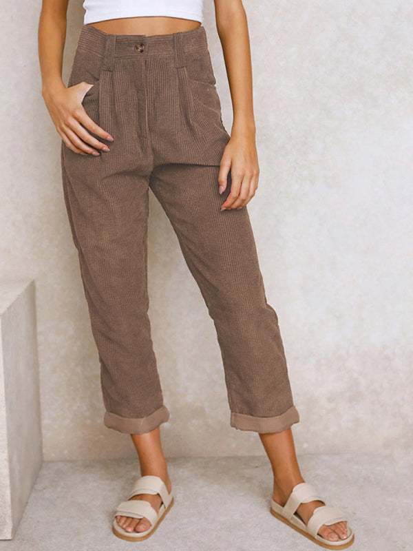 Corduroy Chill High-Waist Pants bottoms kakaclo Brown S