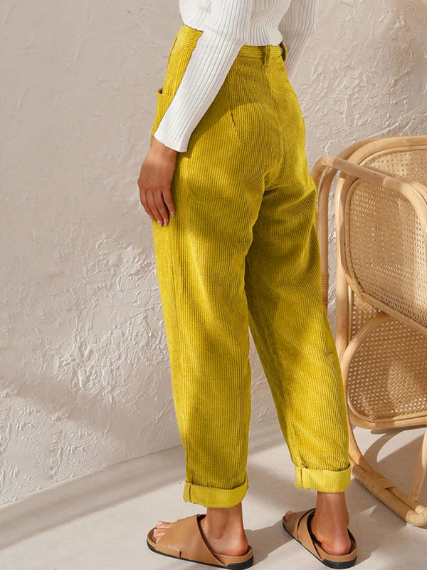 Corduroy Chill High-Waist Pants bottoms kakaclo