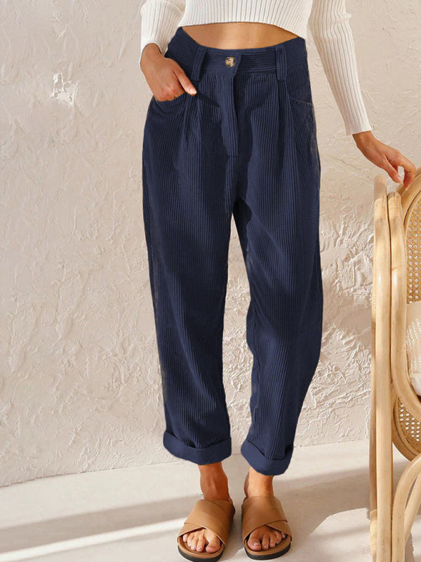 Corduroy Chill High-Waist Pants bottoms kakaclo Blue S