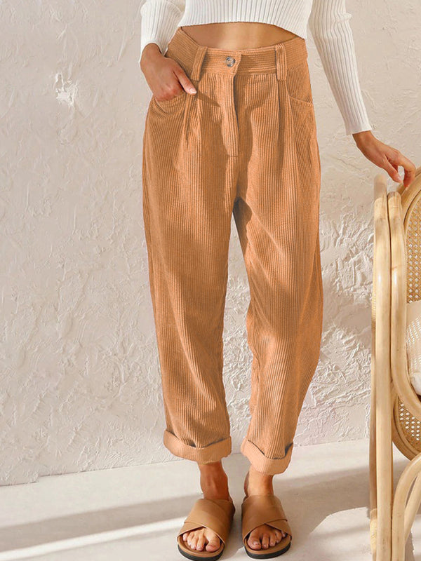Corduroy Chill High-Waist Pants bottoms kakaclo Orange S