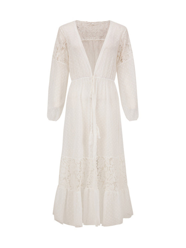 Chiffon Lace Long Dress cover-ups kakaclo