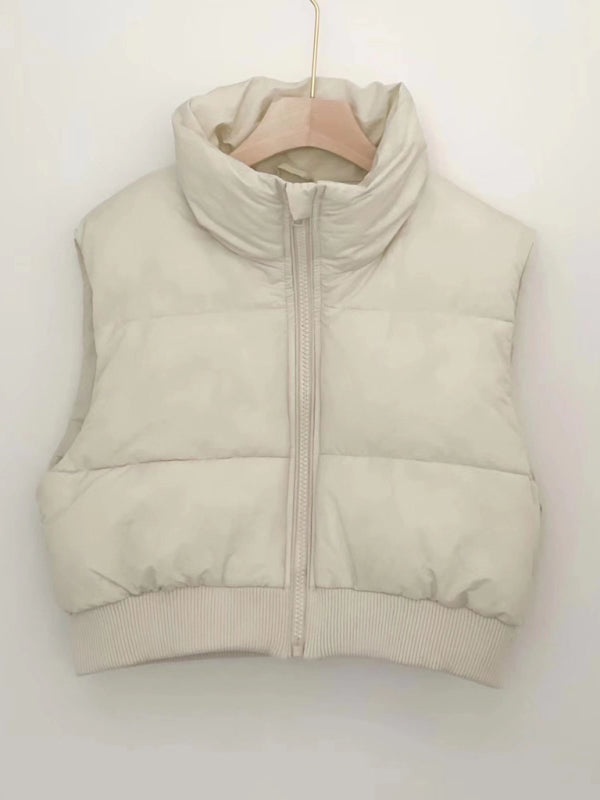 New women's street fashion urban casual cotton vest vest kakaclo Cream XS