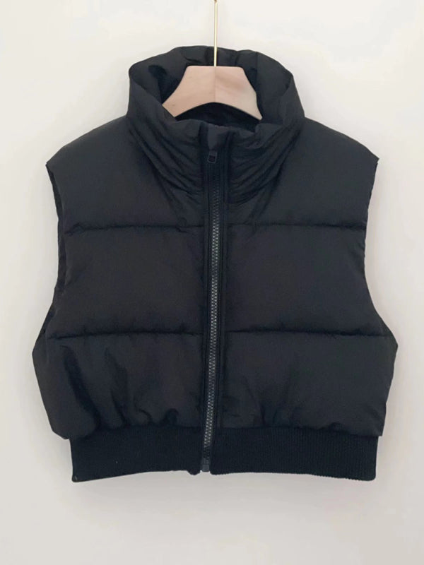 New women's street fashion urban casual cotton vest vest kakaclo Black XS