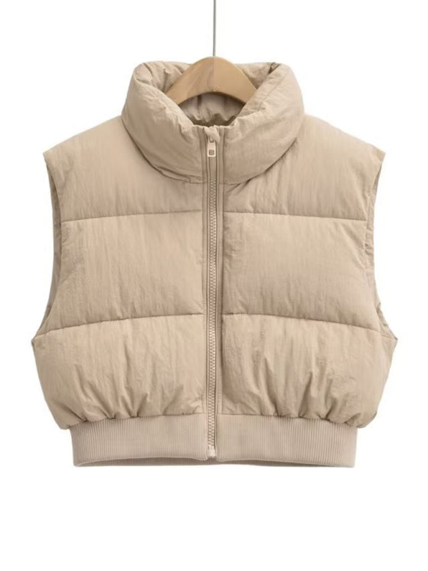 New women's street fashion urban casual cotton vest vest kakaclo Khaki XS