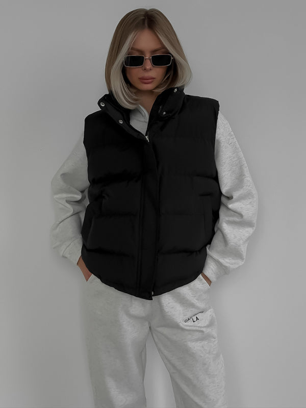 Women's sleeveless hooded down cotton vest jacket kakaclo