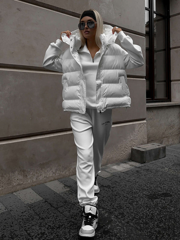 Women's sleeveless hooded down cotton vest jacket kakaclo