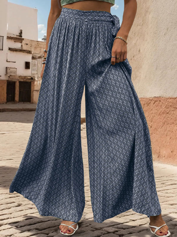 Printed Wide-Leg Trousers bottoms kakaclo