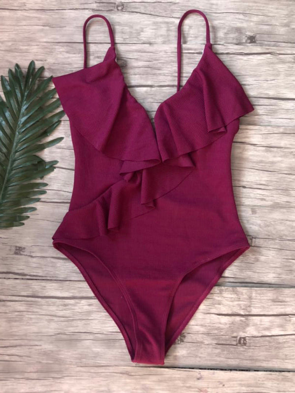 Libety Ruffled One-Piece swimwear kakaclo Red S