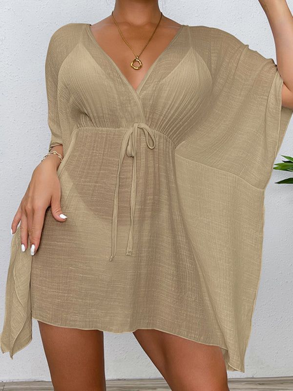 The Abigail Beach Tie Dress cover-ups kakaclo brown FREESIZE