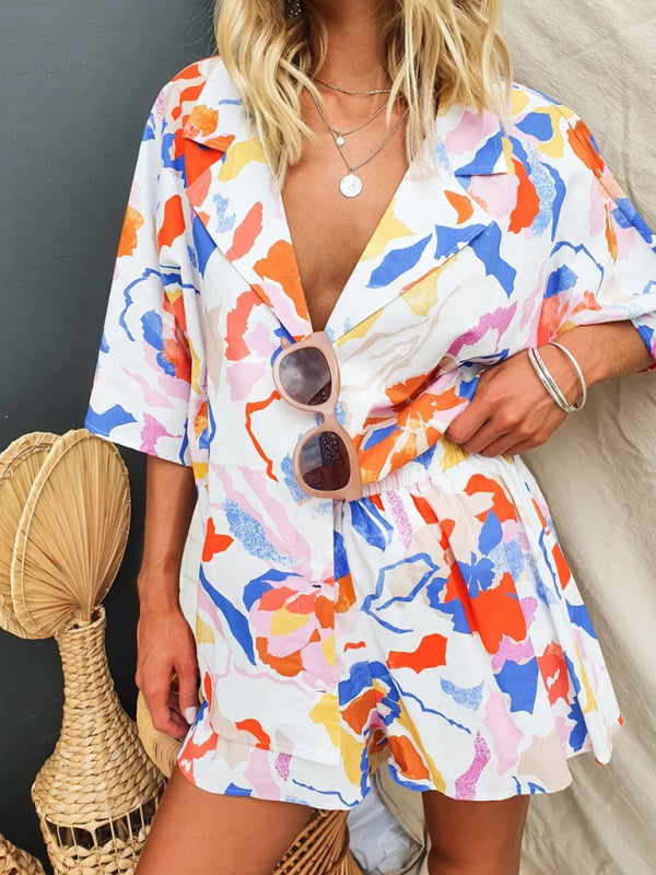 Vivid Voyage Shorts Set two-piece sets kakaclo