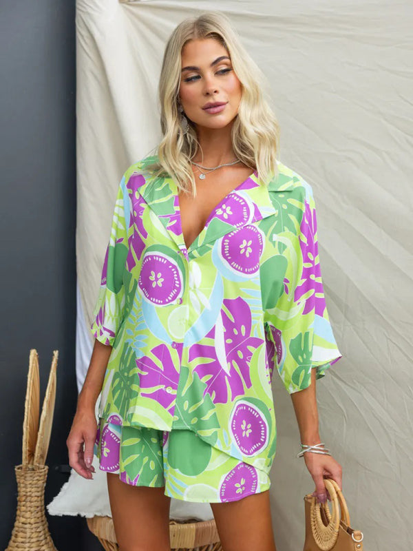 Vivid Voyage Shorts Set two-piece sets kakaclo