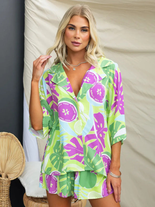 Vivid Voyage Shorts Set two-piece sets kakaclo