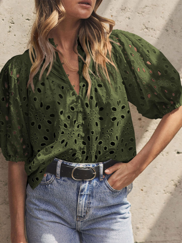Adeline Puff Sleeve Blouse blouses kakaclo
