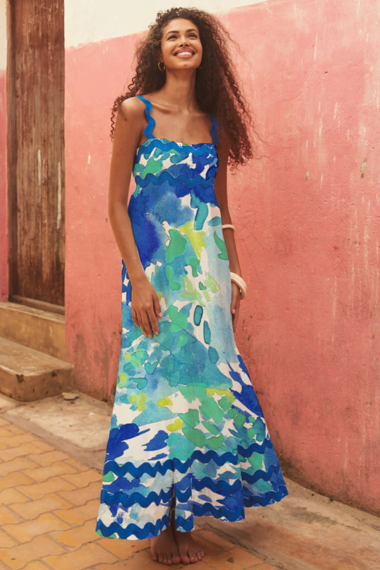 Viola A-Line Dress dresses kakaclo Pattern4 S