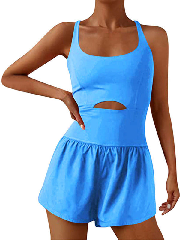 Stride & Grace Yoga Jumpsuit One-Piece Set kakaclo Sky blue azure S