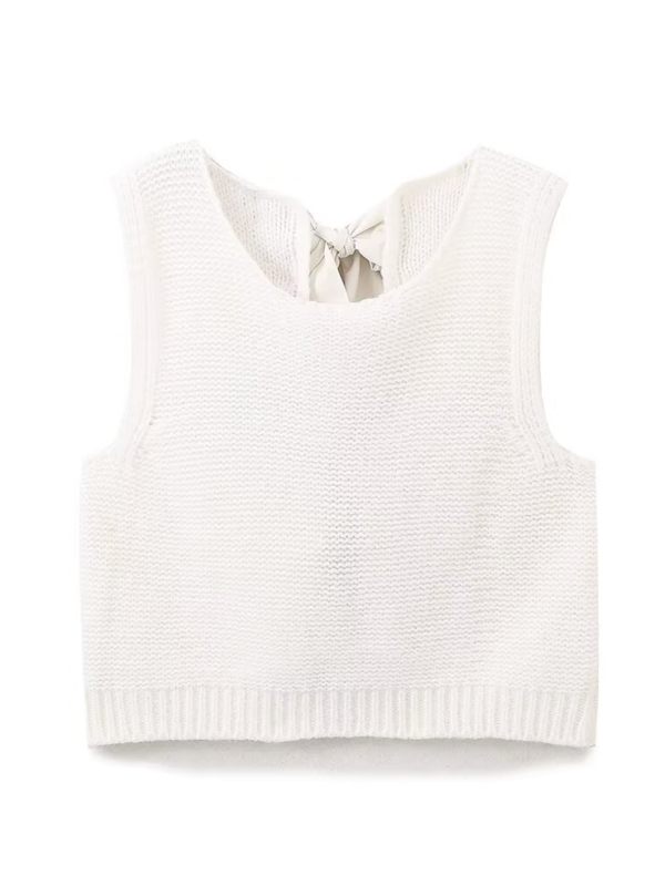 Knot Bow-Tie Knit Vest vests kakaclo