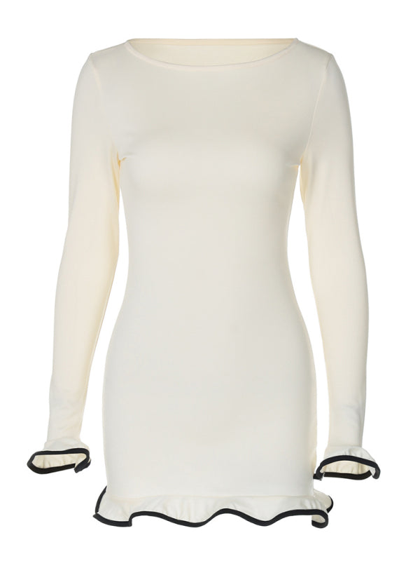 Pixie-Ann Ruffle Dress Dresses kakaclo White XS