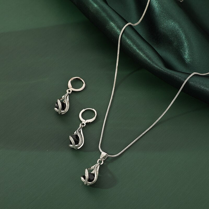 3 Set Cubic Zirconia Spiral Set jewellery sets Shopella