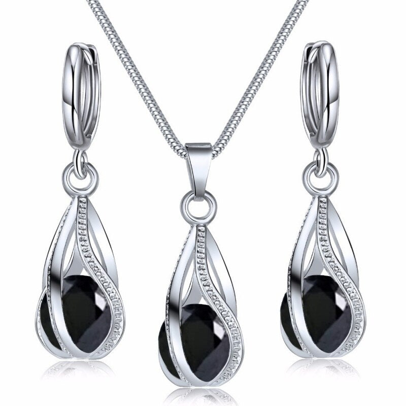 3 Set Cubic Zirconia Spiral Set jewellery sets Shopella